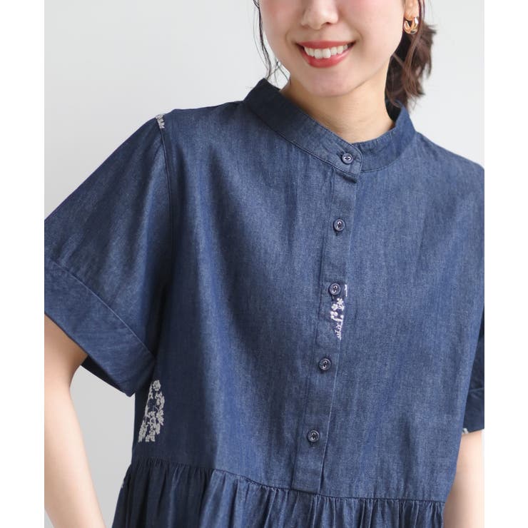 刺繍デニムワンピース[品番：RPSW0000045]｜rps（アールピーエス