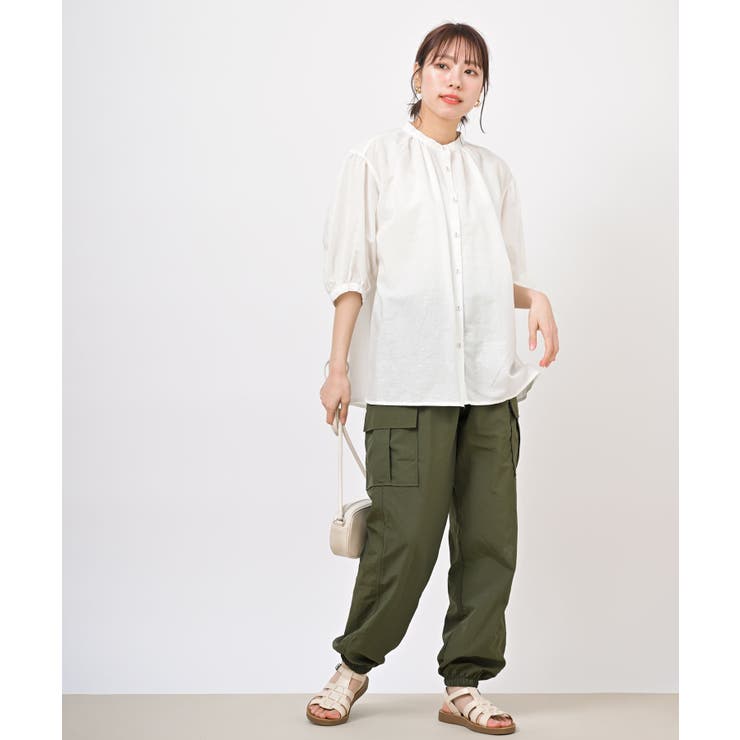 テンセル綿麻バンドカラー７分袖シャツ | rps | 詳細画像11 