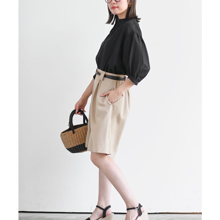 テンセル綿麻バンドカラー７分袖シャツ | rps | 詳細画像15 