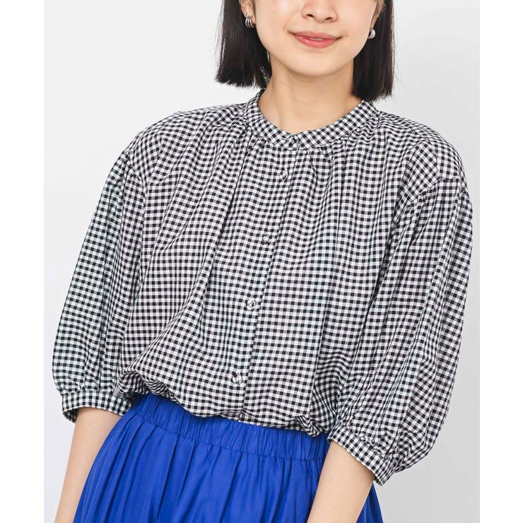 テンセル綿麻バンドカラー７分袖シャツ | rps | 詳細画像35 