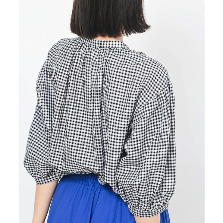 テンセル綿麻バンドカラー７分袖シャツ | rps | 詳細画像37 