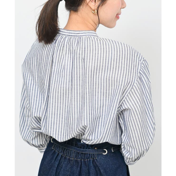 テンセル綿麻バンドカラー７分袖シャツ | rps | 詳細画像46 