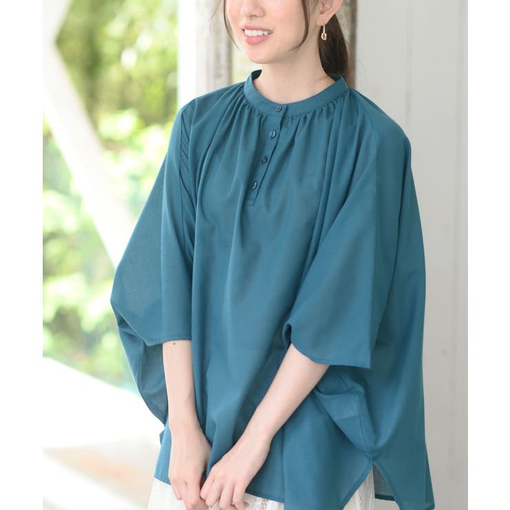 ペロト ポンチョ ブラウス AZUL BY MOUSSY | サイドパネルポンチョブラウス (シャツ・ブラウス