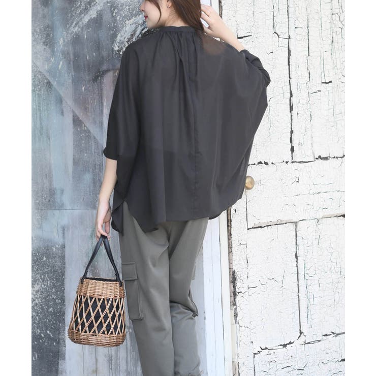 バンドカラーポンチョブラウス[品番：RPSW0001637]｜rps（アール