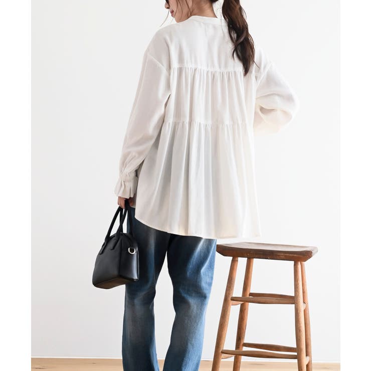 ネル起毛ＢＡＣＫティアードブラウス | rps | 詳細画像21 