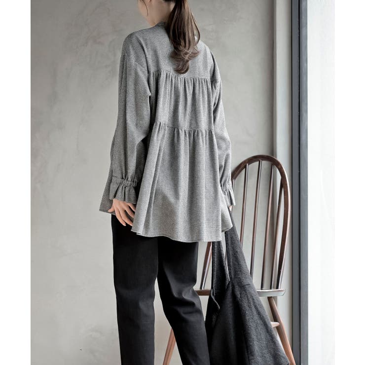 ネル起毛ＢＡＣＫティアードブラウス | rps | 詳細画像4 