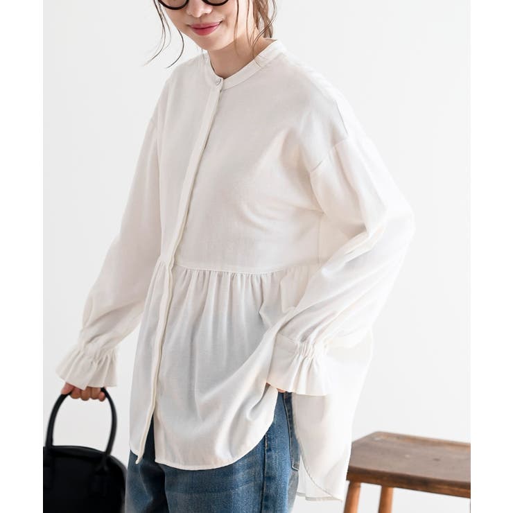 オフホワイト | ネル起毛ＢＡＣＫティアードブラウス | rps