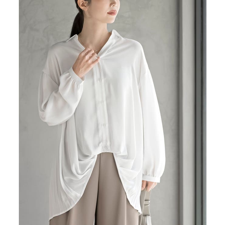 ＢＡＣＫプリーツ裾タックブラウス | rps | 詳細画像6 