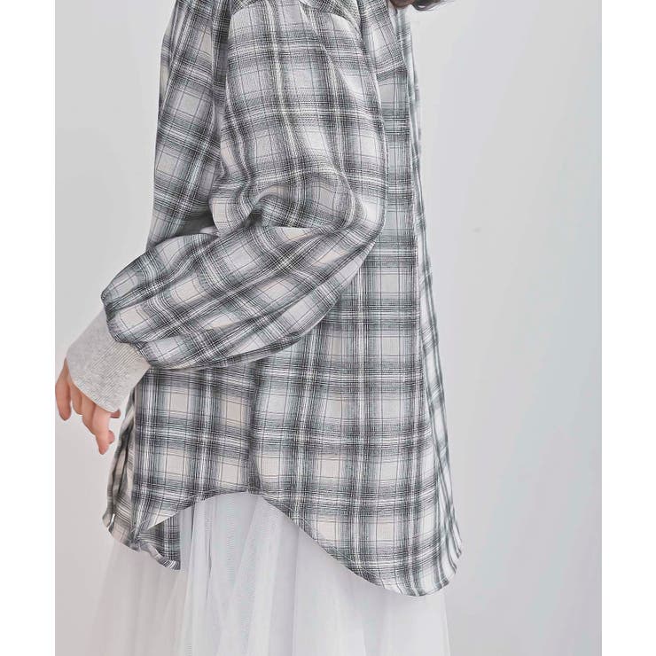 リブ使いバンドカラーチェックシャツ | rps | 詳細画像9 