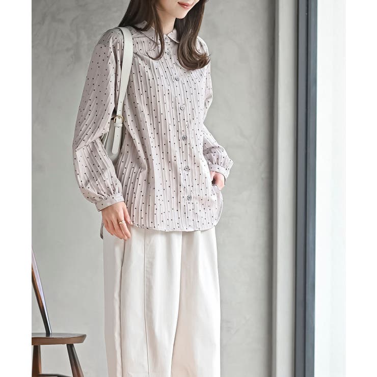 細ドビーランダムドットブラウス | rps | 詳細画像11 