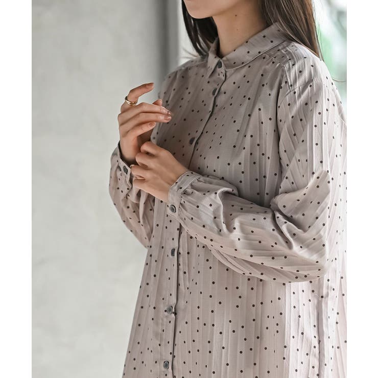 細ドビーランダムドットブラウス | rps | 詳細画像16 