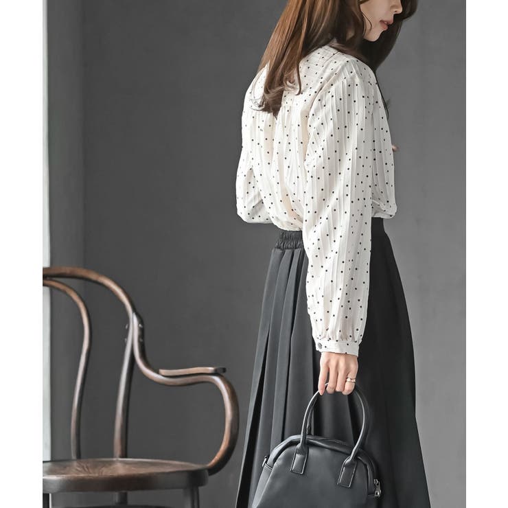 細ドビーランダムドットブラウス | rps | 詳細画像4 