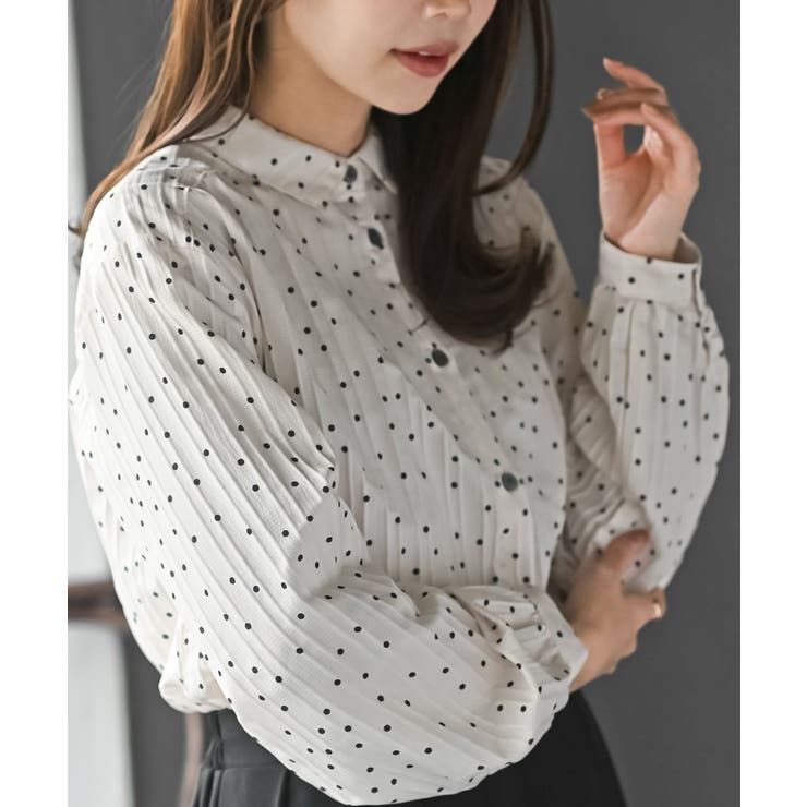 細ドビーランダムドットブラウス | rps | 詳細画像6 