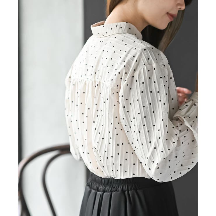 細ドビーランダムドットブラウス | rps | 詳細画像7 