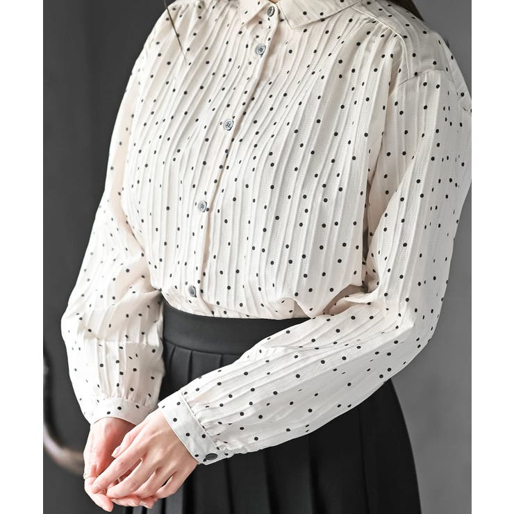 細ドビーランダムドットブラウス | rps | 詳細画像8 