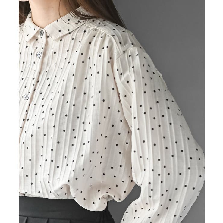 細ドビーランダムドットブラウス | rps | 詳細画像9 