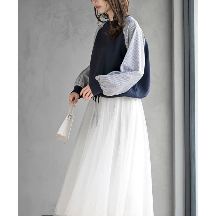 異素材切替裾ドロストミニ裏毛プルオーバー | rps | 詳細画像20 