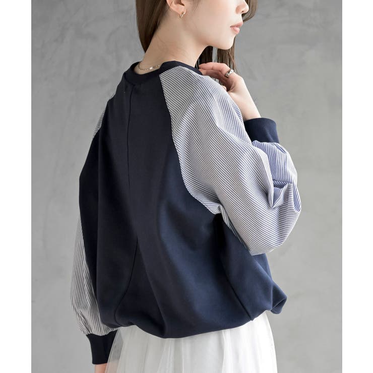 異素材切替裾ドロストミニ裏毛プルオーバー | rps | 詳細画像25 