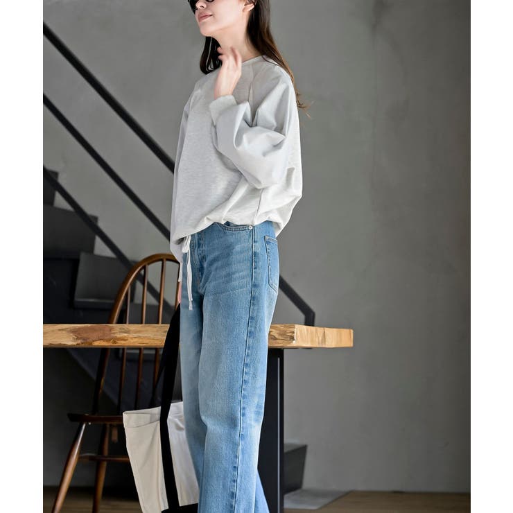 異素材切替裾ドロストミニ裏毛プルオーバー | rps | 詳細画像3 