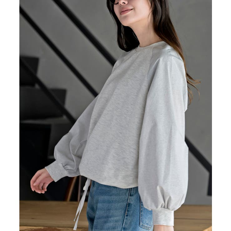 異素材切替裾ドロストミニ裏毛プルオーバー | rps | 詳細画像7 