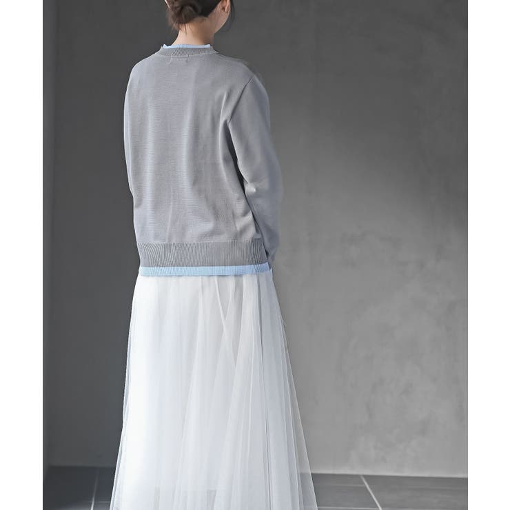 配色レイヤード風ニットカーディガン | rps | 詳細画像12 