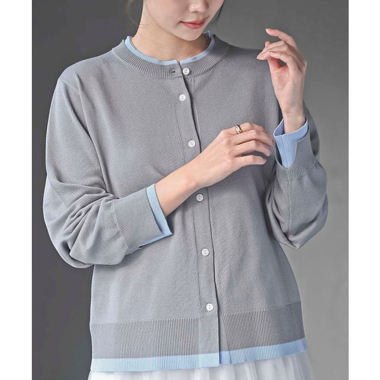 配色レイヤード風ニットカーディガン | rps | 詳細画像14 