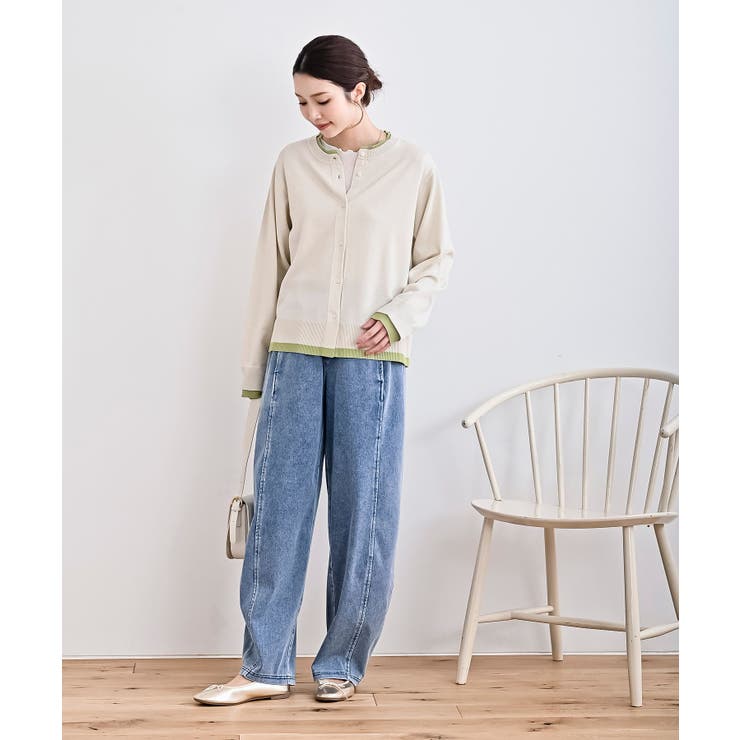 配色レイヤード風ニットカーディガン | rps | 詳細画像2 