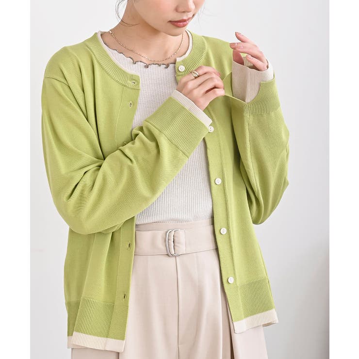 配色レイヤード風ニットカーディガン | rps | 詳細画像25 