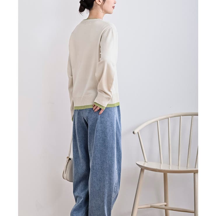 配色レイヤード風ニットカーディガン | rps | 詳細画像4 