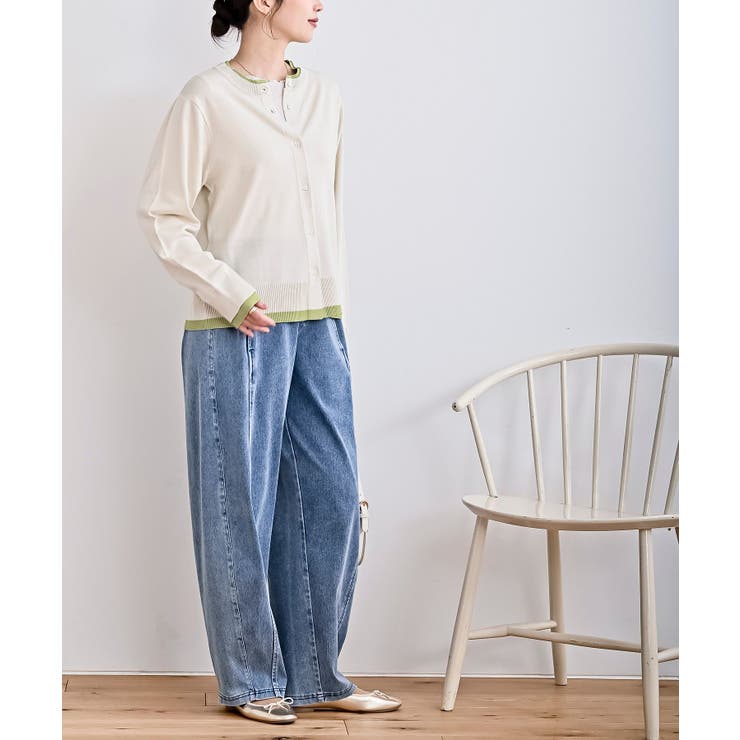 配色レイヤード風ニットカーディガン | rps | 詳細画像5 