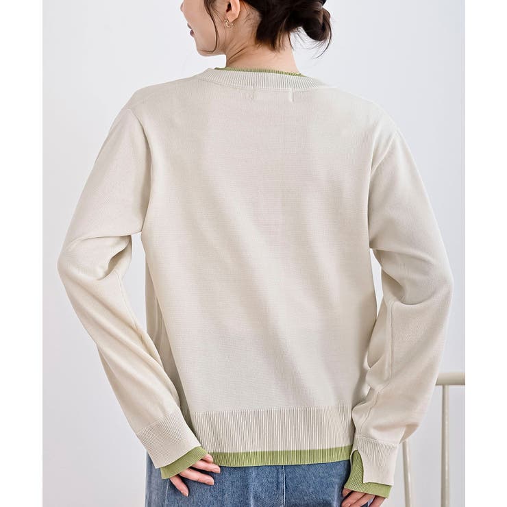 配色レイヤード風ニットカーディガン | rps | 詳細画像8 