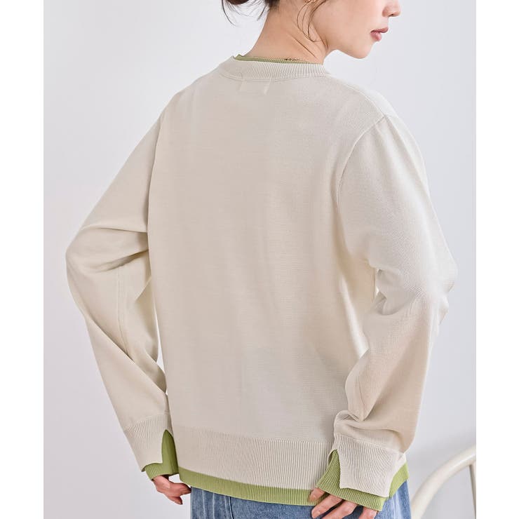 配色レイヤード風ニットカーディガン | rps | 詳細画像9 