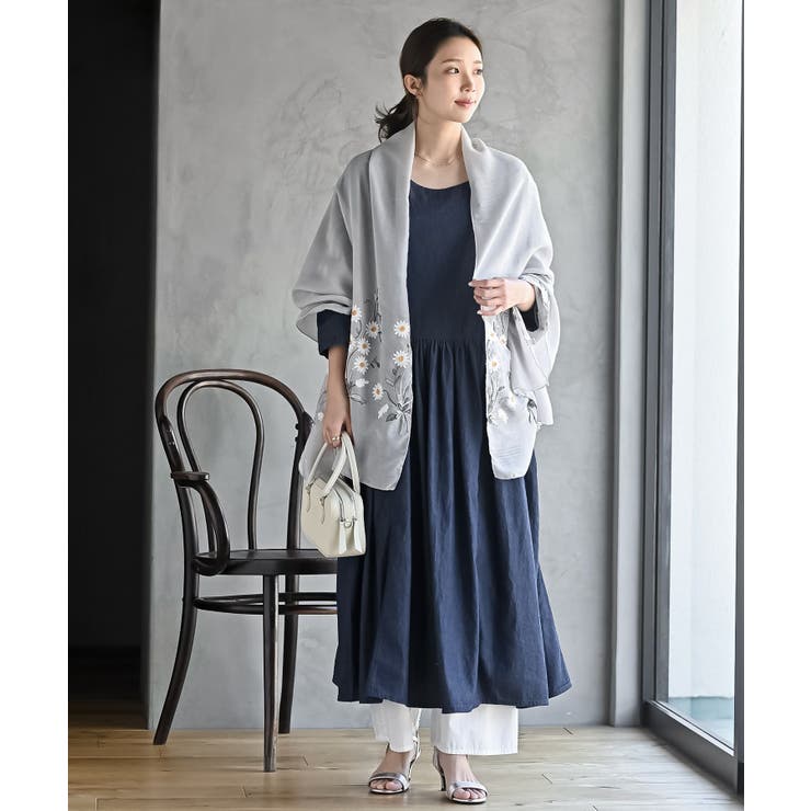 ウエスト切替７分袖デニムギャザーワンピース | rps | 詳細画像11 