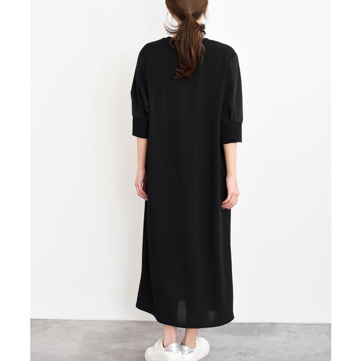 カットジョーゼットMA－1 7分袖ワンピース[品番：RPSW0004532