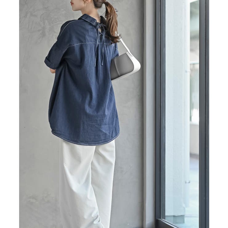 ＢＡＣＫレースアップ 裾タックブラウス | rps | 詳細画像12 