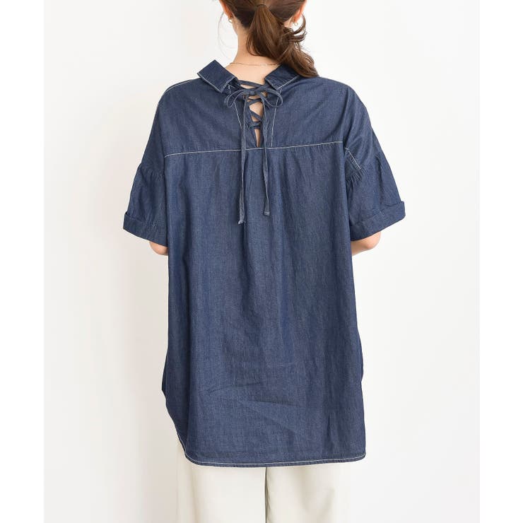 ＢＡＣＫレースアップ 裾タックブラウス | rps | 詳細画像19 