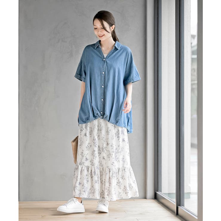 ＢＡＣＫレースアップ 裾タックブラウス | rps | 詳細画像2 