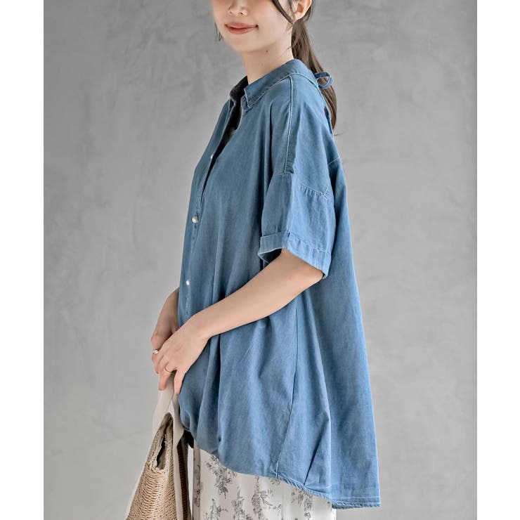 ＢＡＣＫレースアップ 裾タックブラウス | rps | 詳細画像7 