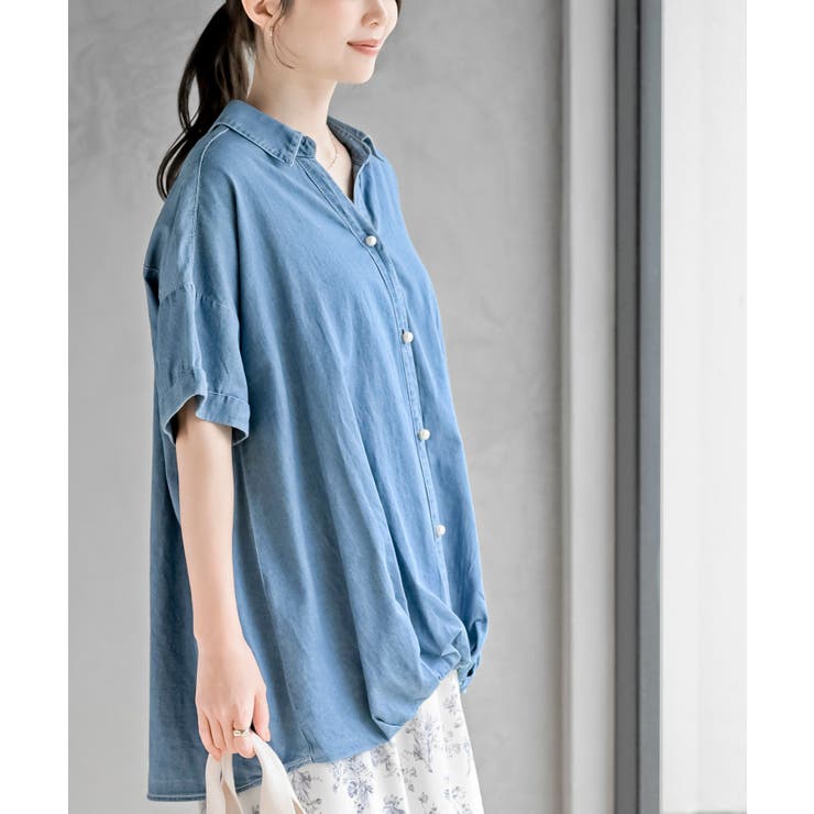 ＢＡＣＫレースアップ 裾タックブラウス | rps | 詳細画像9 