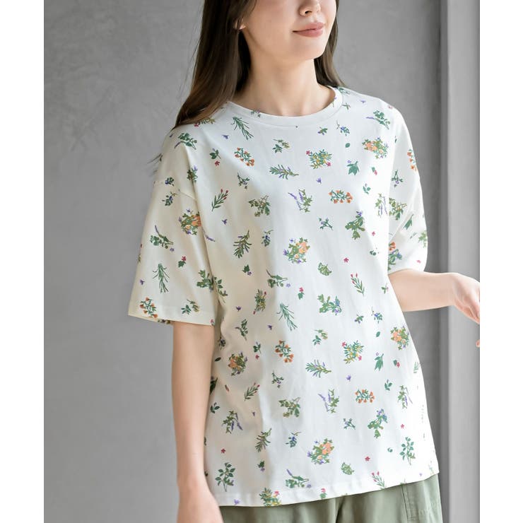 オフホワイト2 | 花柄総柄Ｔ | rps