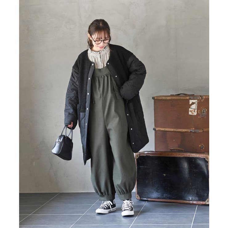 ボア×ウェーブキルト切替ノーカラーコート | rps | 詳細画像11