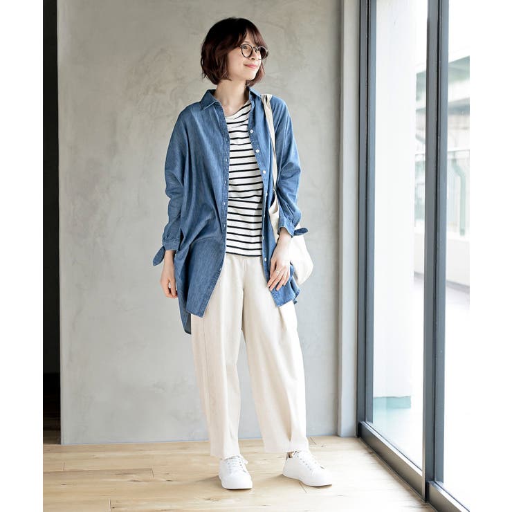 リボン袖デニムシャツチュニック | rps | 詳細画像2 