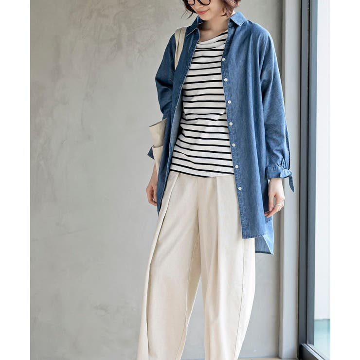 リボン袖デニムシャツチュニック | rps | 詳細画像3 