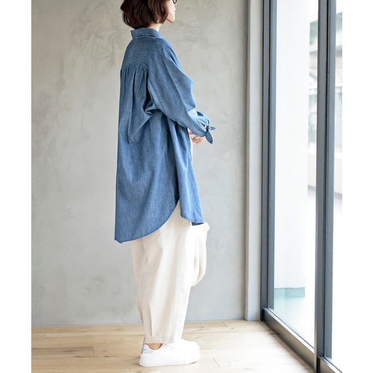 リボン袖デニムシャツチュニック | rps | 詳細画像5 