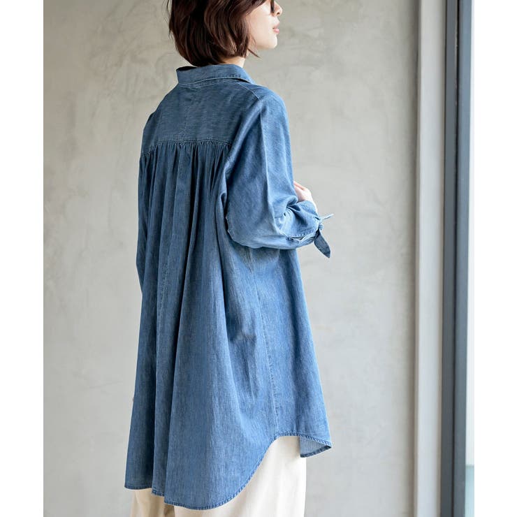リボン袖デニムシャツチュニック | rps | 詳細画像7 