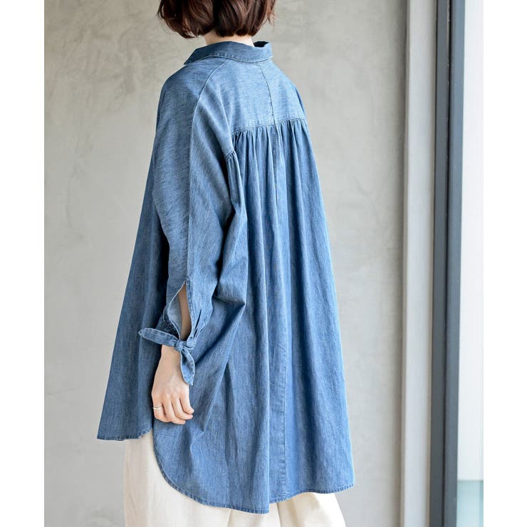 リボン袖デニムシャツチュニック | rps | 詳細画像8 