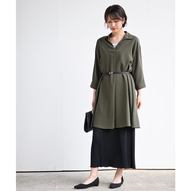 ７分袖スキッパーシャツワンピース | rps | 詳細画像10 