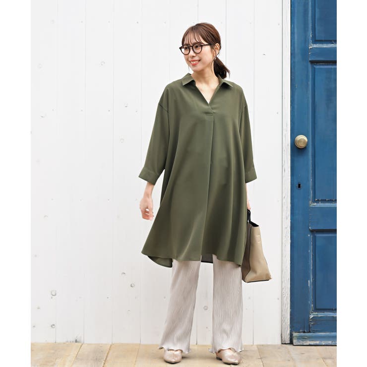 ７分袖スキッパーシャツワンピース | rps | 詳細画像12 