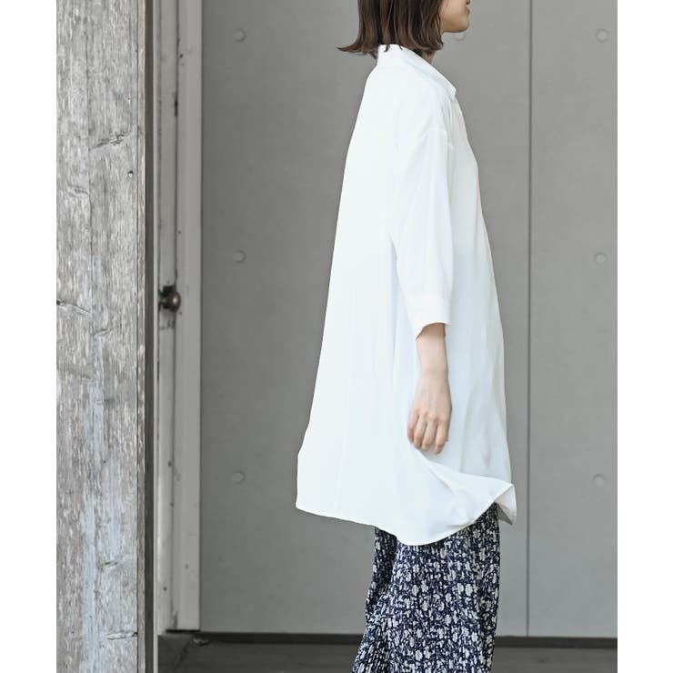 ７分袖スキッパーシャツワンピース | rps | 詳細画像14 