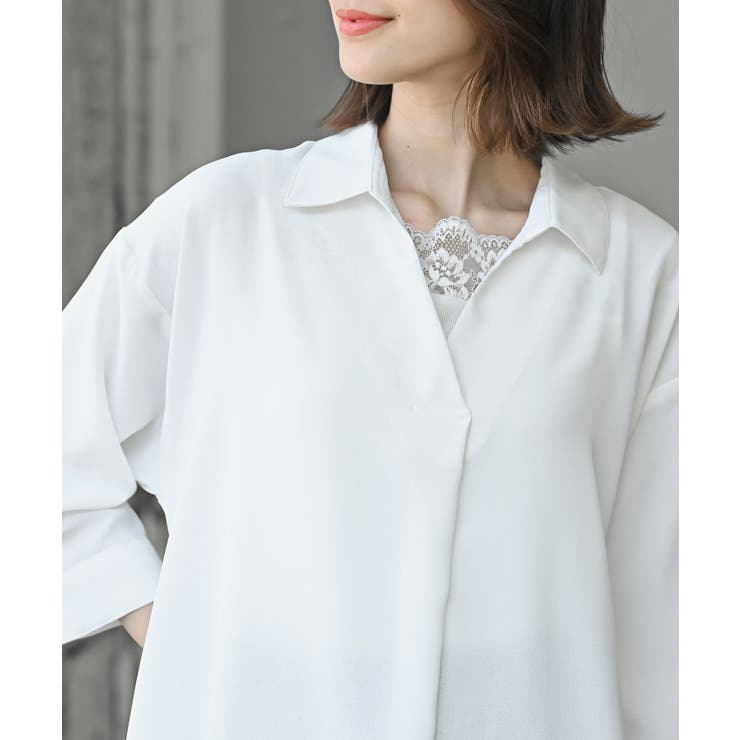 ７分袖スキッパーシャツワンピース | rps | 詳細画像17 